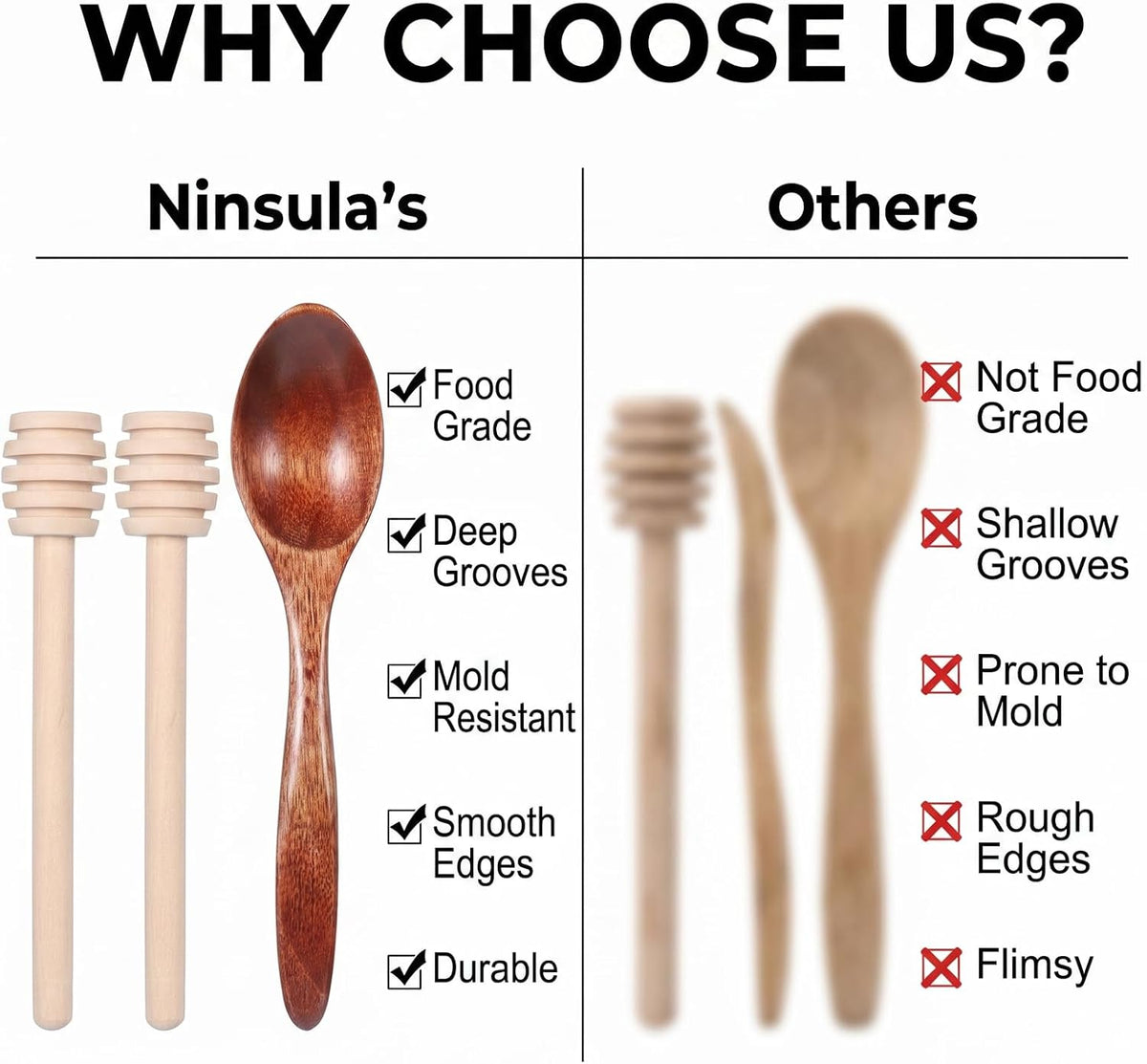 DOPENSPI Honey Dipper Sticks Honey Spoon, Honeys Mixing Stirrer and Spoon