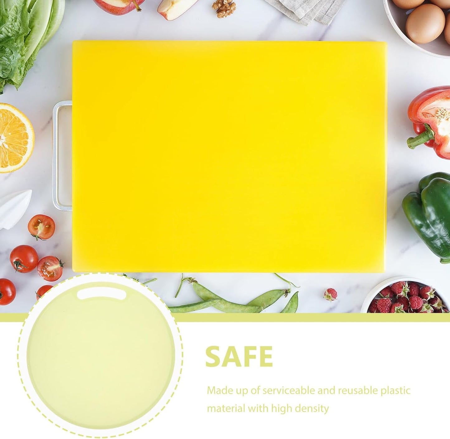 BESPORTBLE Pp Cutting Board 35×0.8cm Green Non-slip Kitchen Cutting Mat for Outdoor Barbecue and Domestic Food Preparation