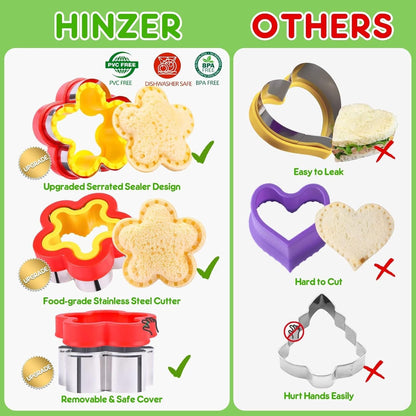 32PCS Sandwich Cutter and Sealer Set Sandwich Cutter for Kids, Vegetable Fruit Cutter Shapes with Food Picks for Kids School Lunch Bento Box Accessories Cookie Cutters