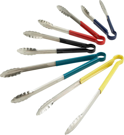 Winco 12" Red Plastic Serving Tongs