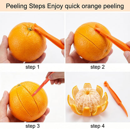 6 Pcs Orange Peeler Tools, Plastic Citrus Peel Cutter