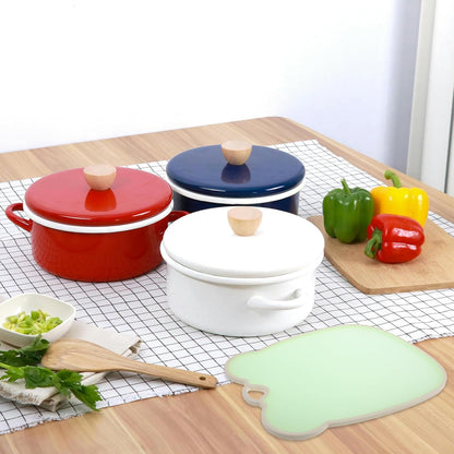Hemobllo Large Food Prep Cutting Board Fruit Vegetable Chopping Board Non-slip Kitchen Mat Jelly Green for Home Use