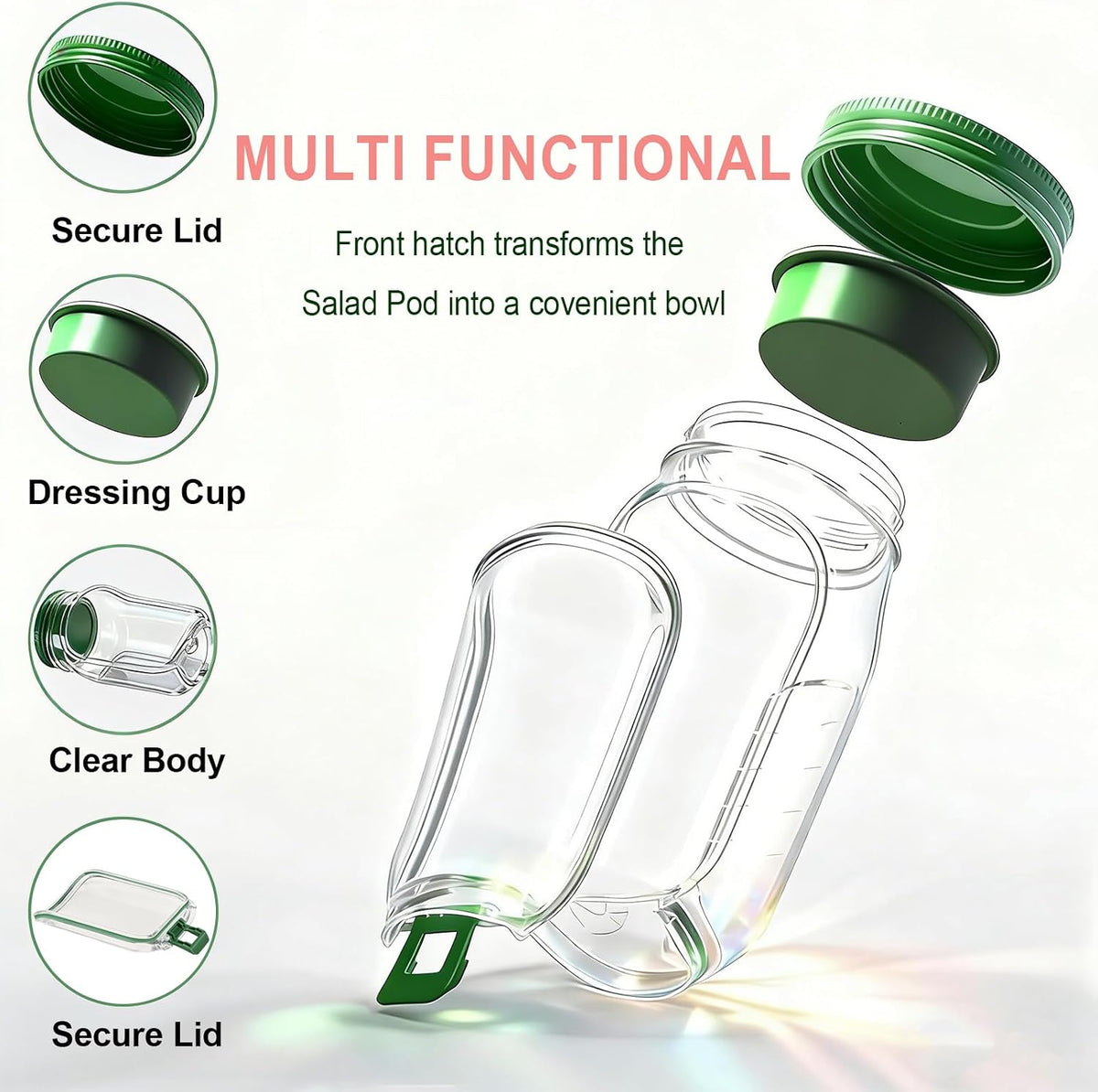 Vegetable Chopper with Container & Side-Opening Salad Jar,Kitchen Prep Tool