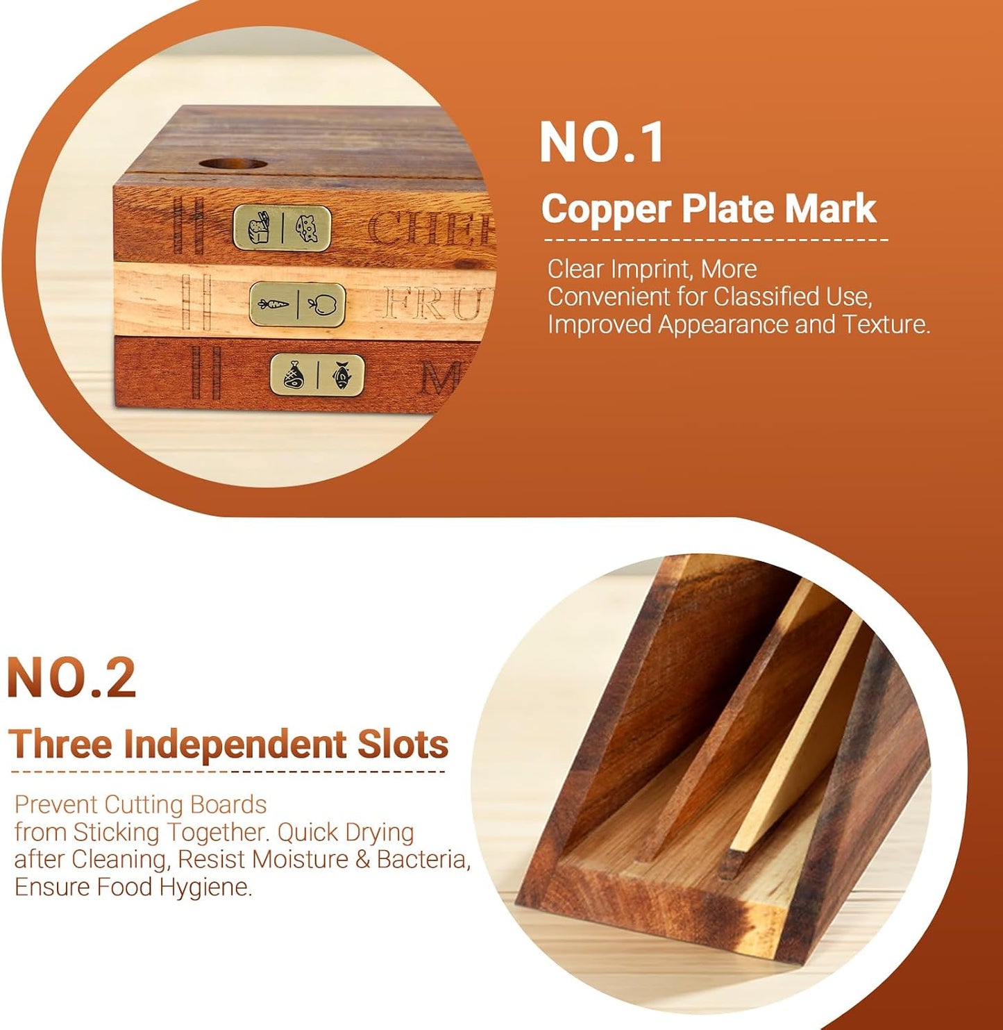 Book Cutting Board Set with Separated Stand, 3 Piece [Acacia/Ebony/Rubber] Wood Cutting Boards That Look Like Books for Kitchen Decor, Reversible Thick Chopping Board with Brass Food Labels