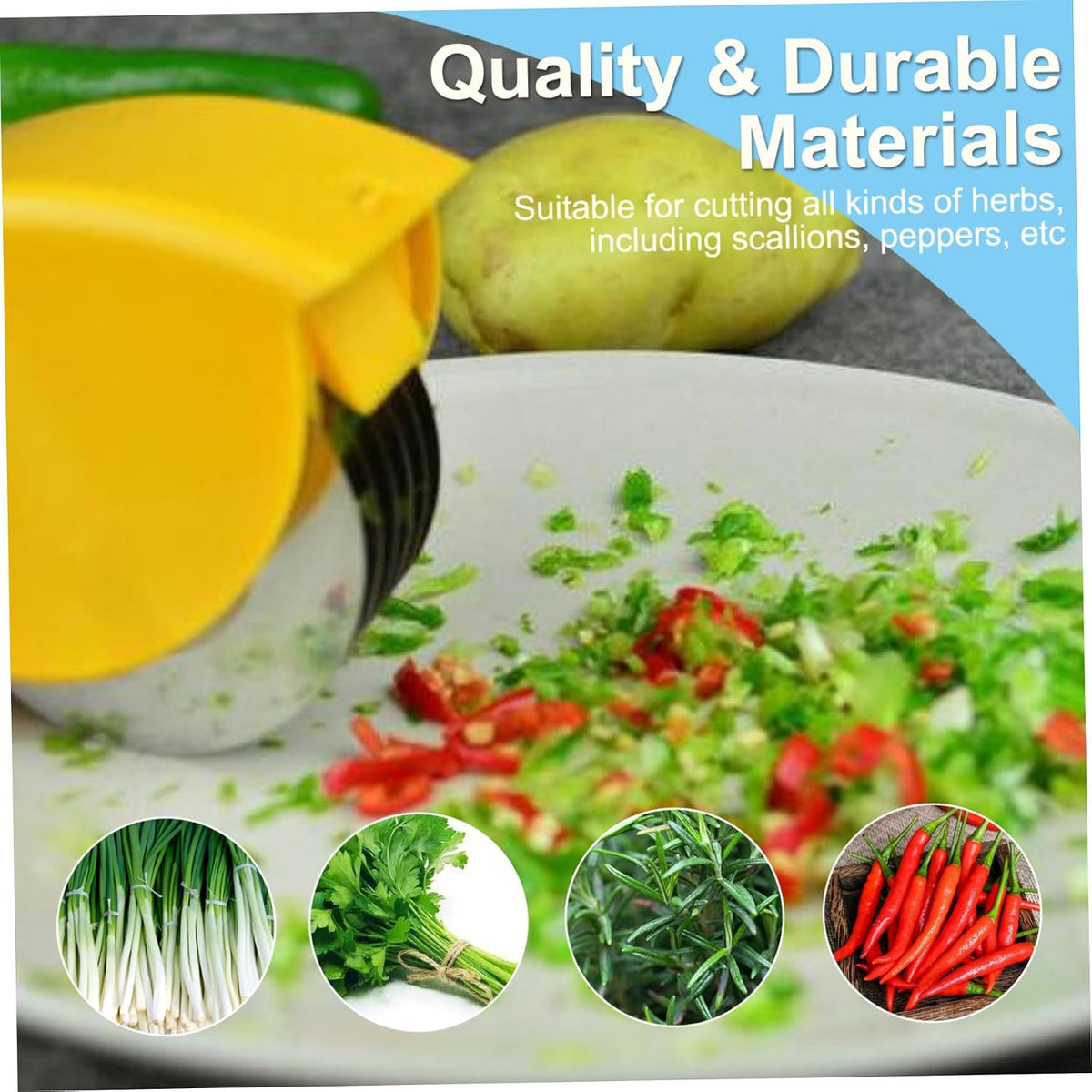 Cilantro Chopper, Herb Roller with 6 Stainless Steel Blade, Manual Herb Chopper, Detachable Washable Herb Cutter, Portable Herb Choppers for Cilantro Scallion Parsley