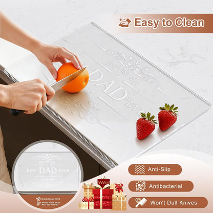 Acrylic Cutting Board with Counter Lip, Clear Cutting Boards for Countertop Protector, Cutting Board for Kitchen Counter, Non-Slip Dough Mat, Kitchen Decor Gadgets House Warming Gifts(24"x18")