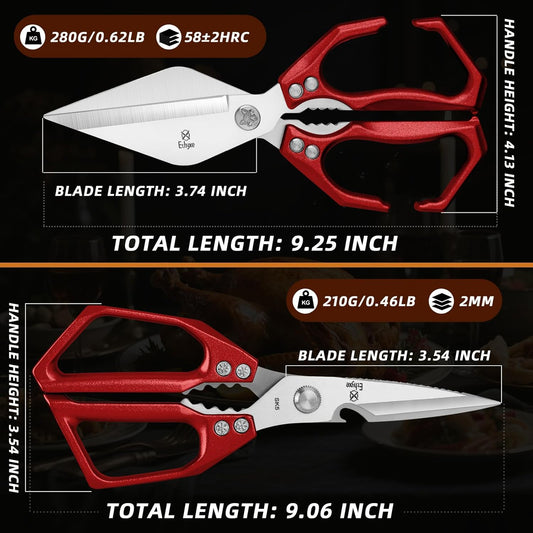 Kitchen Scissors All Purpose - Heavy Duty Poultry Shears, Ultra Sharp Japanese Steel Cooking Scissors for Food, Dishwasher Safe