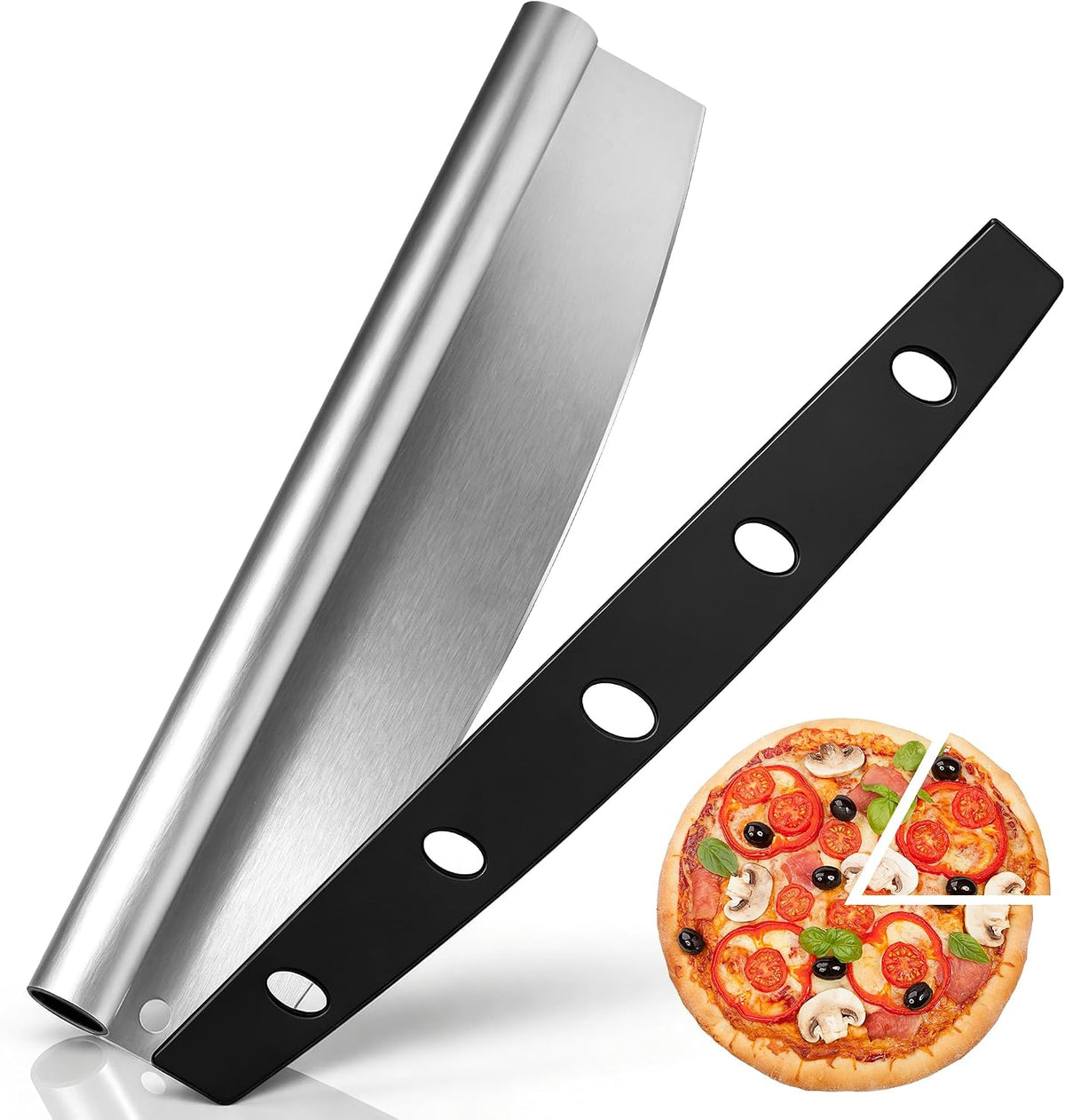 Pizza Cutter Rocker Blade, 14IN Pizza Knife Rocker with Sharp Blade
