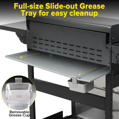 CIG GARDEN 3-Burner Gas Grill & Griddle Combo, 2-in-1 Propane BBQ with Stainless Steel Griddle, Cast Iron Grates & Lid - 30,000 BTU Flat Top for Patio, Backyard, Camping