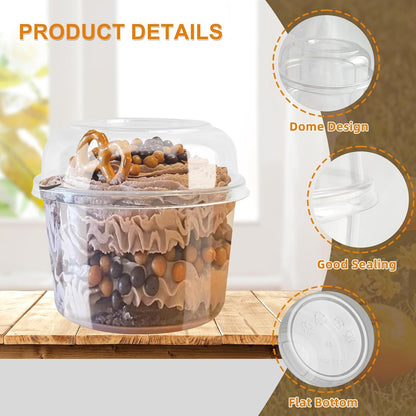 Disposable Food Containers With Lids And Spoons 50 Pack 12 oz Mini Parfait Dessert Cups Take Out Meal Prep Salad Bowls For Lunch, Plastic Ice Cream Bowls Pet, Acai Bowl, To-Go Party Containers(12oz)