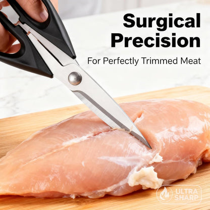 Multipurpose Kitchen Shears, 8.7" Professional Heavy-Duty Scissors, Dishwasher Safe, Rust-Resistant Stainless Steel, Ergonomic Soft Grip Handles for Cooking and Home Use