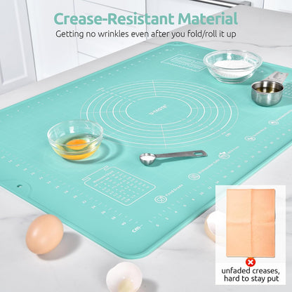 U-Taste Silicone Pastry Mat, Dough Rolling Baking Sheet, 28x20"/Transparent