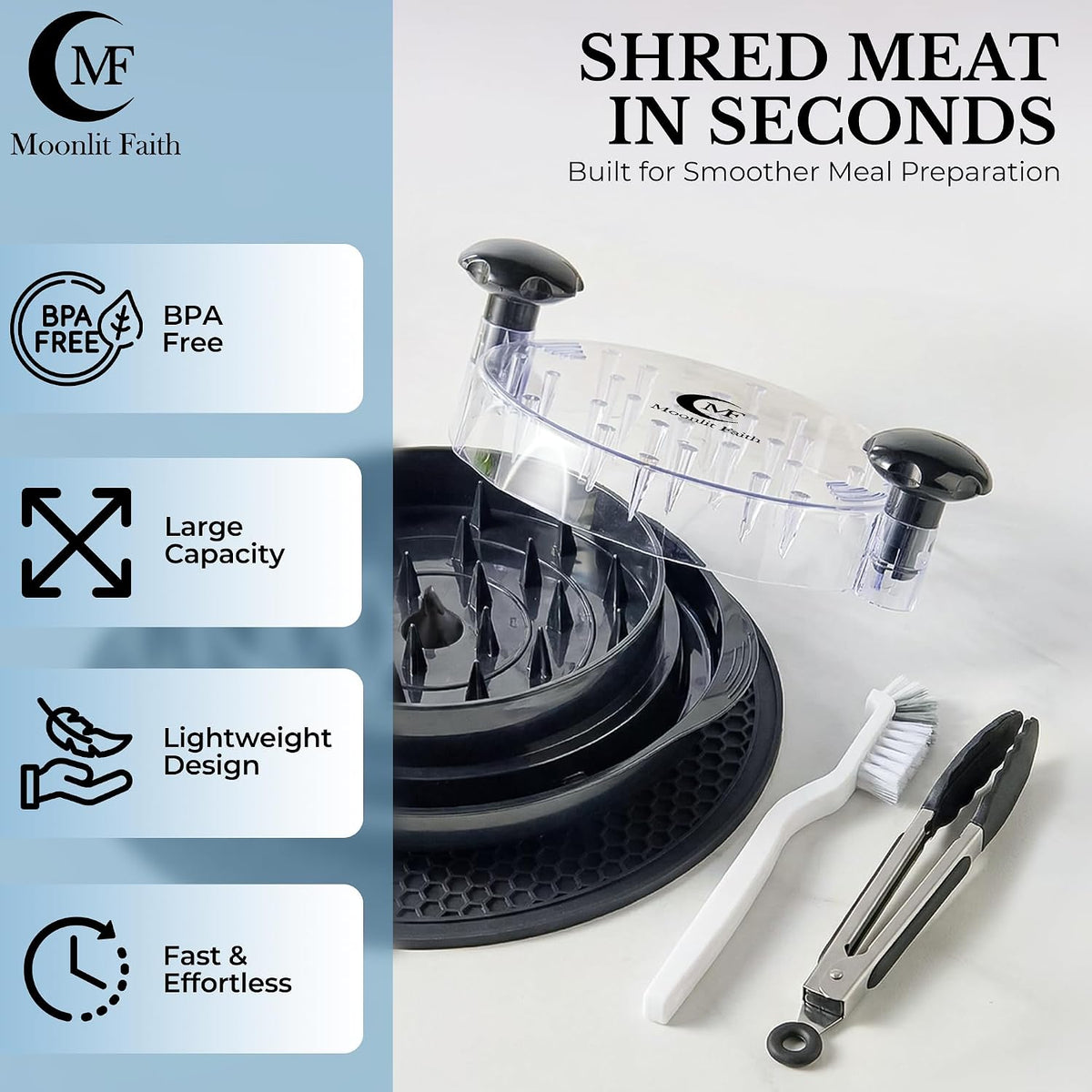 Chicken Shredder Tool | Food Grade | Black | 9.84 Inch
