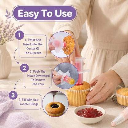 2 PCS Cupcake Corer, Plastic Cupcake Plunger Digging Holes Device Filling