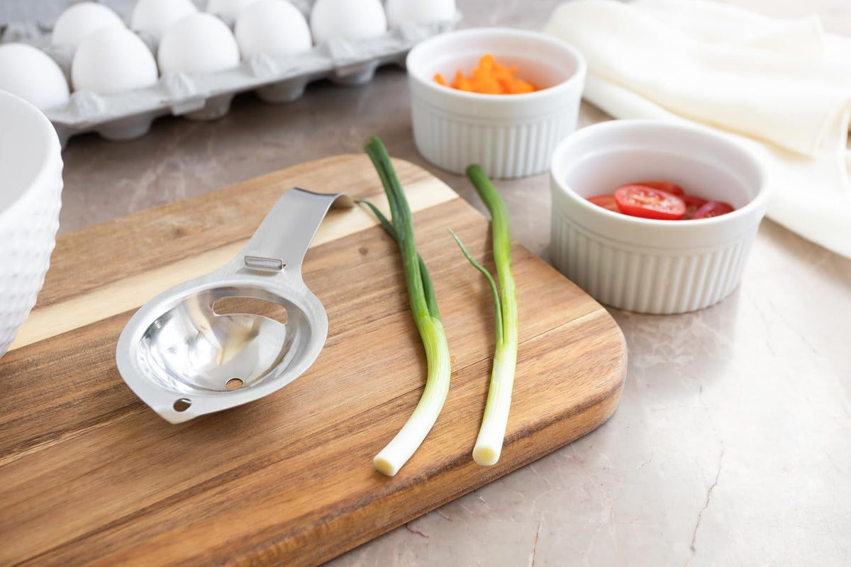 Fox Run Stainless Steel Egg Yolk Separator For Raw Eggs, 6.75” x 1.75” x 1”
