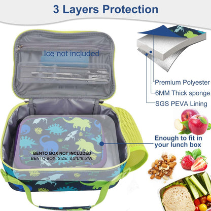 RHCPFOVR Kids Initial Lunch Bag - Insulated Lunch Box for Boys Girls,Washable Lunch Bag and Reusable Toddler Leak-proof Lunchbox for School and Daycare - Colors B