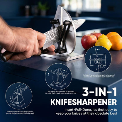 VN3 Professional Knife Sharpener | 3-Action Tungsten Carbide