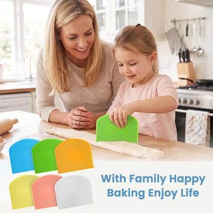 6 Pcs Dough Scraper, Flexible Bowl Scraper for Bread Dough
