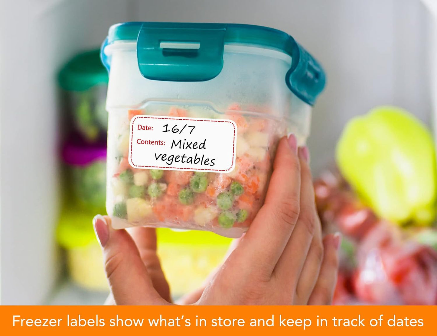 Removable Refrigerator Freezer Labels with Dispenser Box, Meal Prep Food Storage Stickers for Deli Containers, Waterproof Kitchen Pantry Organization Label