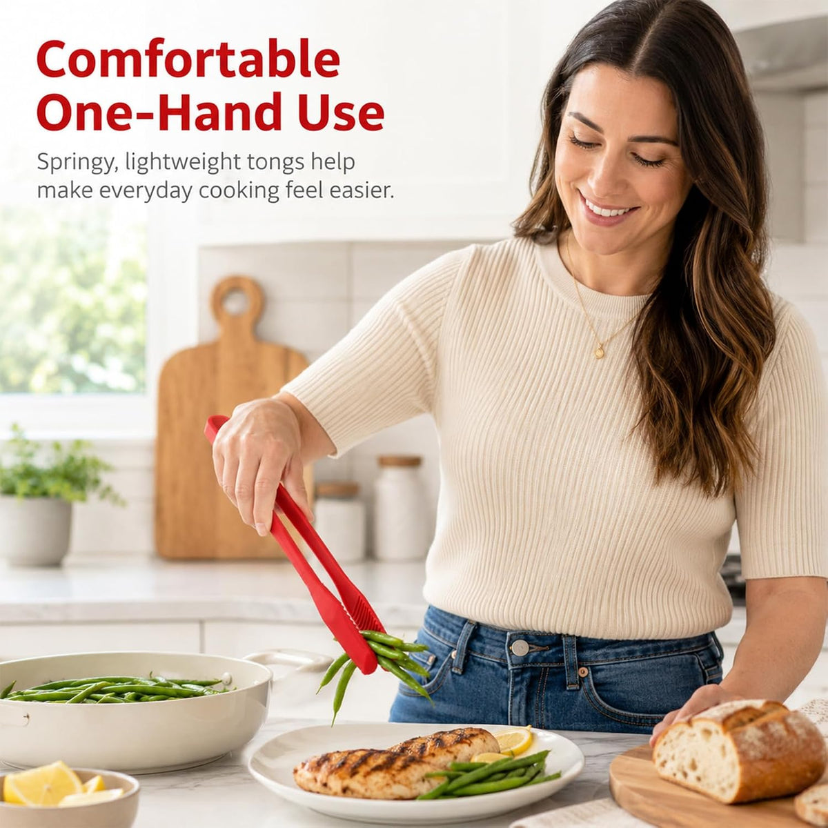 2 PCS Silicone Tongs for Cooking, 11 In Stainless Steel Kitchen Tongs with Silicone Tips, Heat Resistant Lightweight Non-Scratch for Flipping Fish, Steak, Toast & Bread, Dishwasher Safe