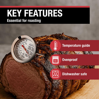 CDN Ovenproof Meat Thermometer | NSF® Certified | ProAccurate® | 1.75" Dial | For Oven & Grill Cooking | Durable Stainless Stem | Fast & Accurate Readings | IRM190