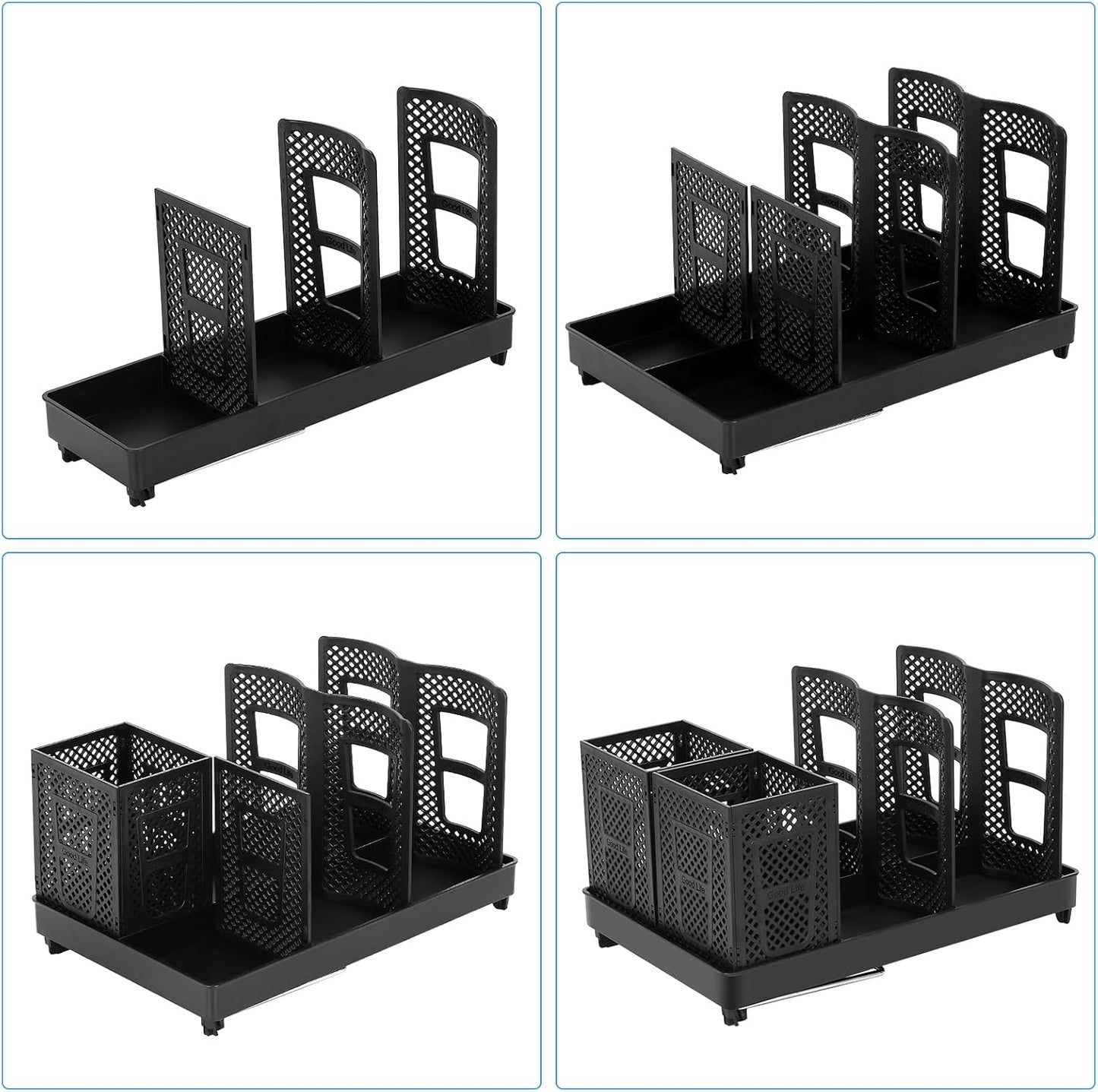 6-Compartment Cup and Lid Holder, Plastic Coffee Cup Holder with Straws Holder, 10-22oz Disposable Paper Cups Organizer for Countertop, Station, Bar,Office, Restaurant, Breakroom