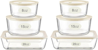 Urban Green Glass Food Container Set with Glass Lid, 4 Pack, Food Storage Containers Set, Airtight, LeakProof, 100% Plastic Free, Meal Prep Containers (White Color)