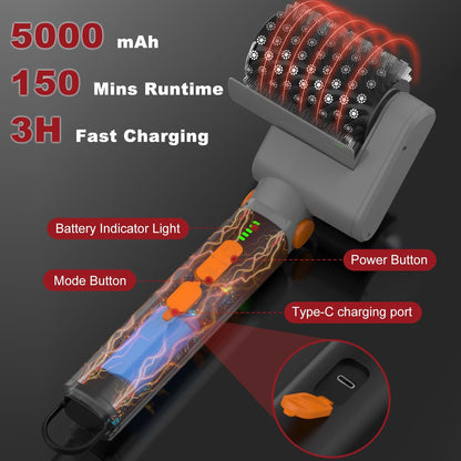 Electric Grill Brush, Cordless BBQ Grill Cleaner Tool With 3-Speed for Burnt Grease, Anti-Shedding Safe Wire, 150+ Min Runtime & Waterproof, Effortless Grill Brush for Backyard Barbecue Outdoor Grills
