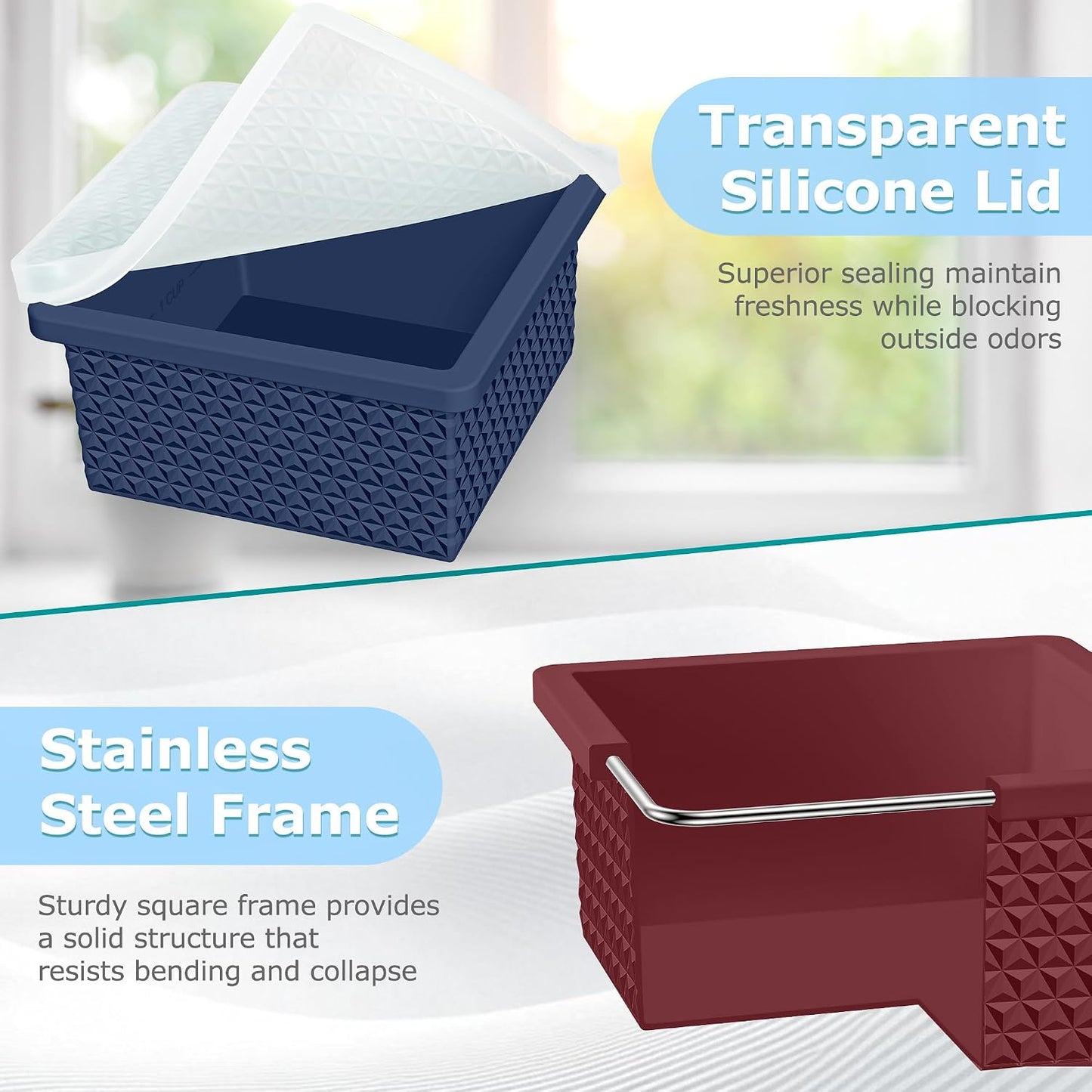 Silicone Freezer Molds for Soup Cube - 2-Cup Freezer Storage Container Tray with Lid,4 Pack Stackable Ice Cube Trays for Portion Control,Food Storage Meal Prep,Oven & Dishwasher Safe