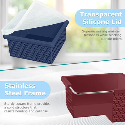 Silicone Freezer Molds for Soup Cube - 2-Cup Freezer Storage Container Tray with Lid,4 Pack Stackable Ice Cube Trays for Portion Control,Food Storage Meal Prep,Oven & Dishwasher Safe