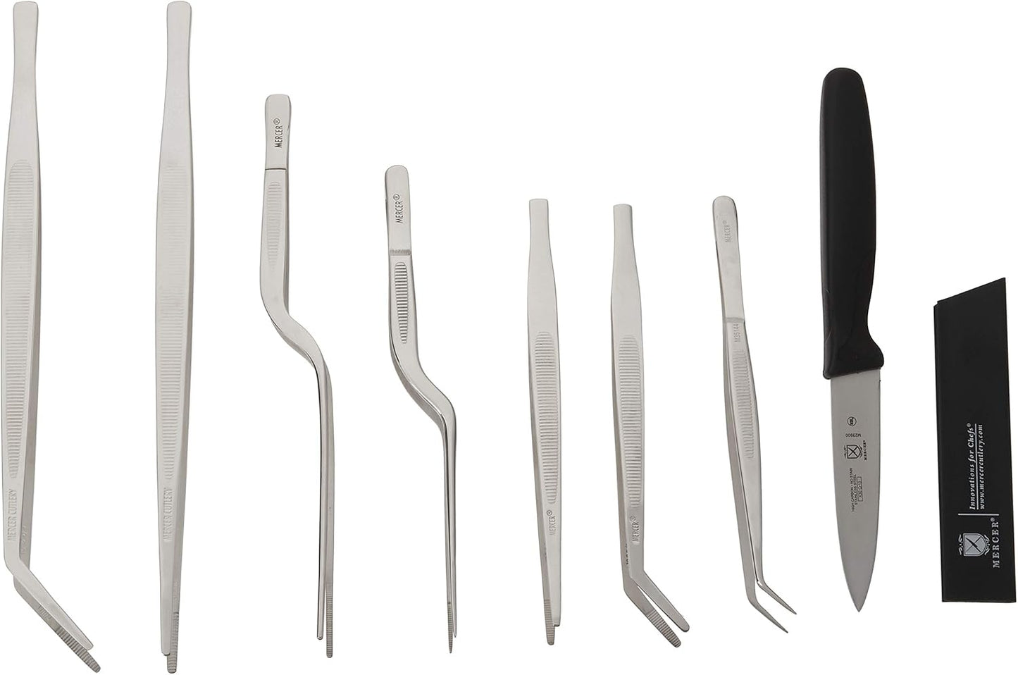 Mercer Culinary 8 Piece Plating Set, Matte Black