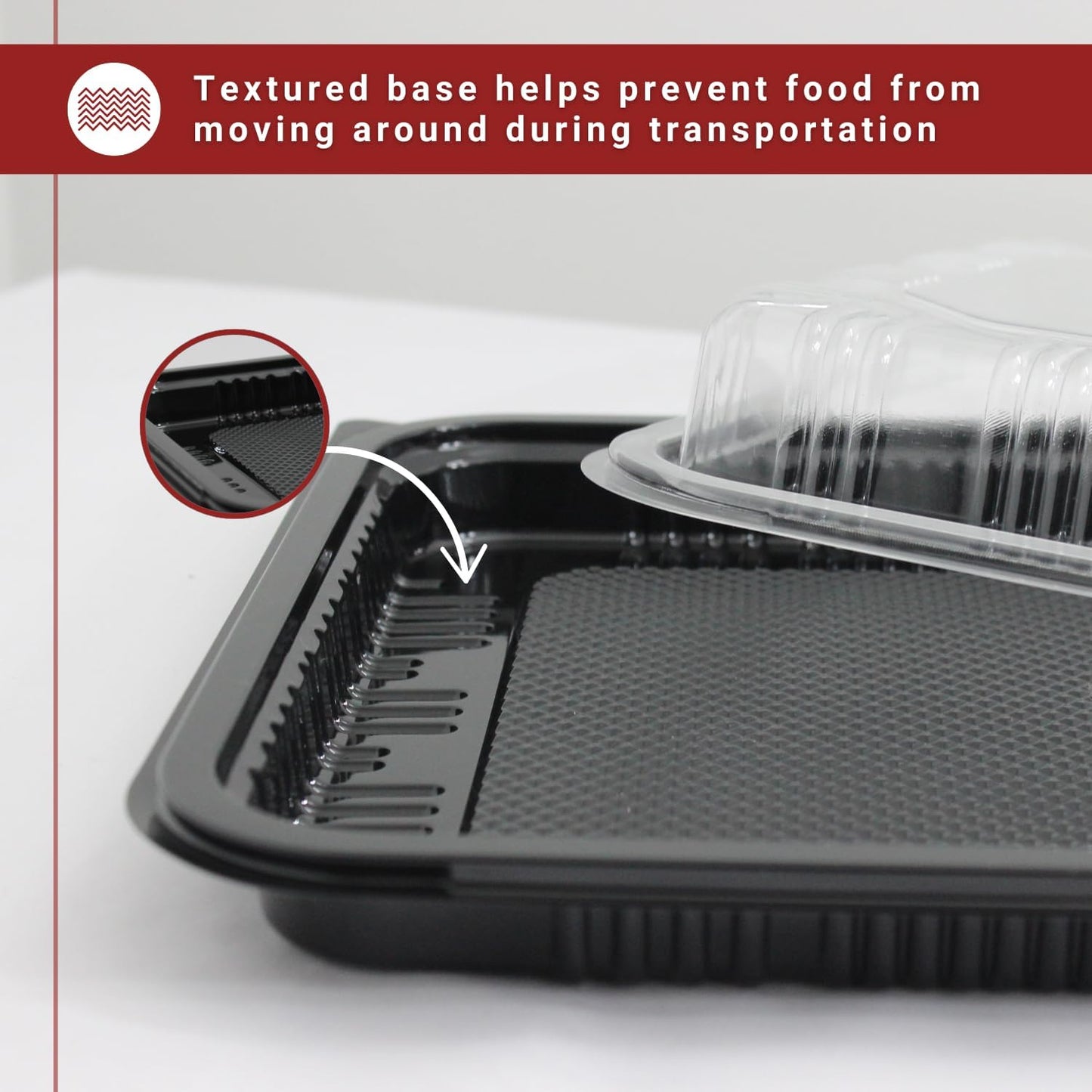 6 Pack Catering Trays with Lid – 13" Serving Trays with Lids - Reusable Serving Platter With Lid for Catering, Buffet, Picnics & Events – Party Trays With Lids (13.39 × 9.84 × 2.95 inch)