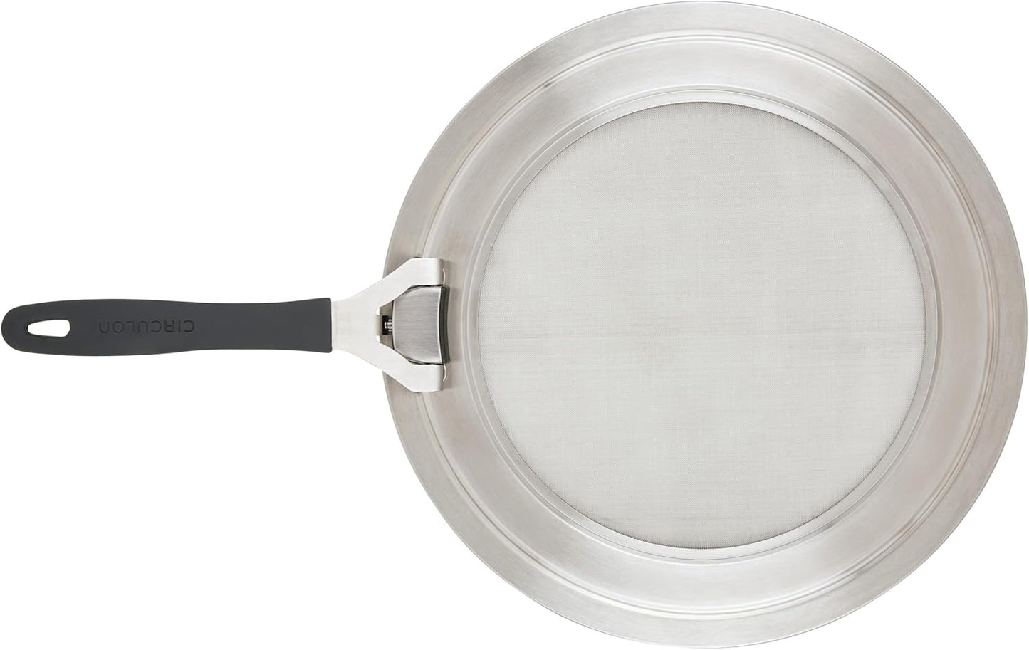 Circulon Tools and Gadgets Universal Splatter Guard Mesh Grease Cover for Pots and Pans Protects Stove, Countertop, and Kitchen from Oil when Frying, 13 Inch Splatter Guard - Stainless Steel