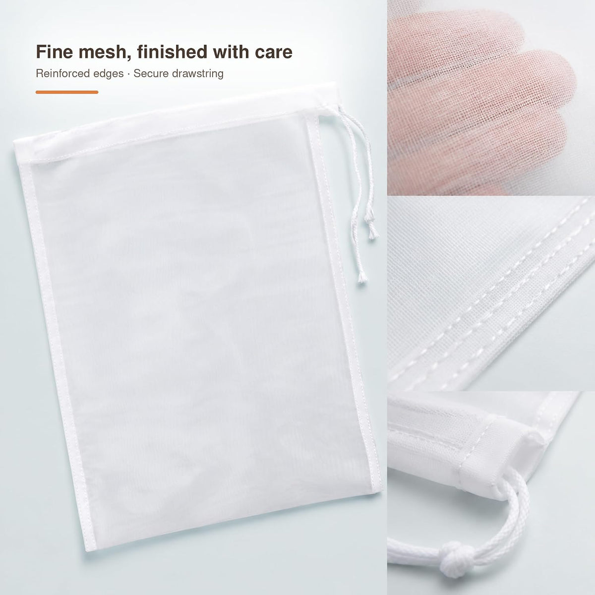 Kimmama Nut Milk Bag, Cheese Cloth Bag for Straining, Nylon, 7.9x11.8",4Pcs