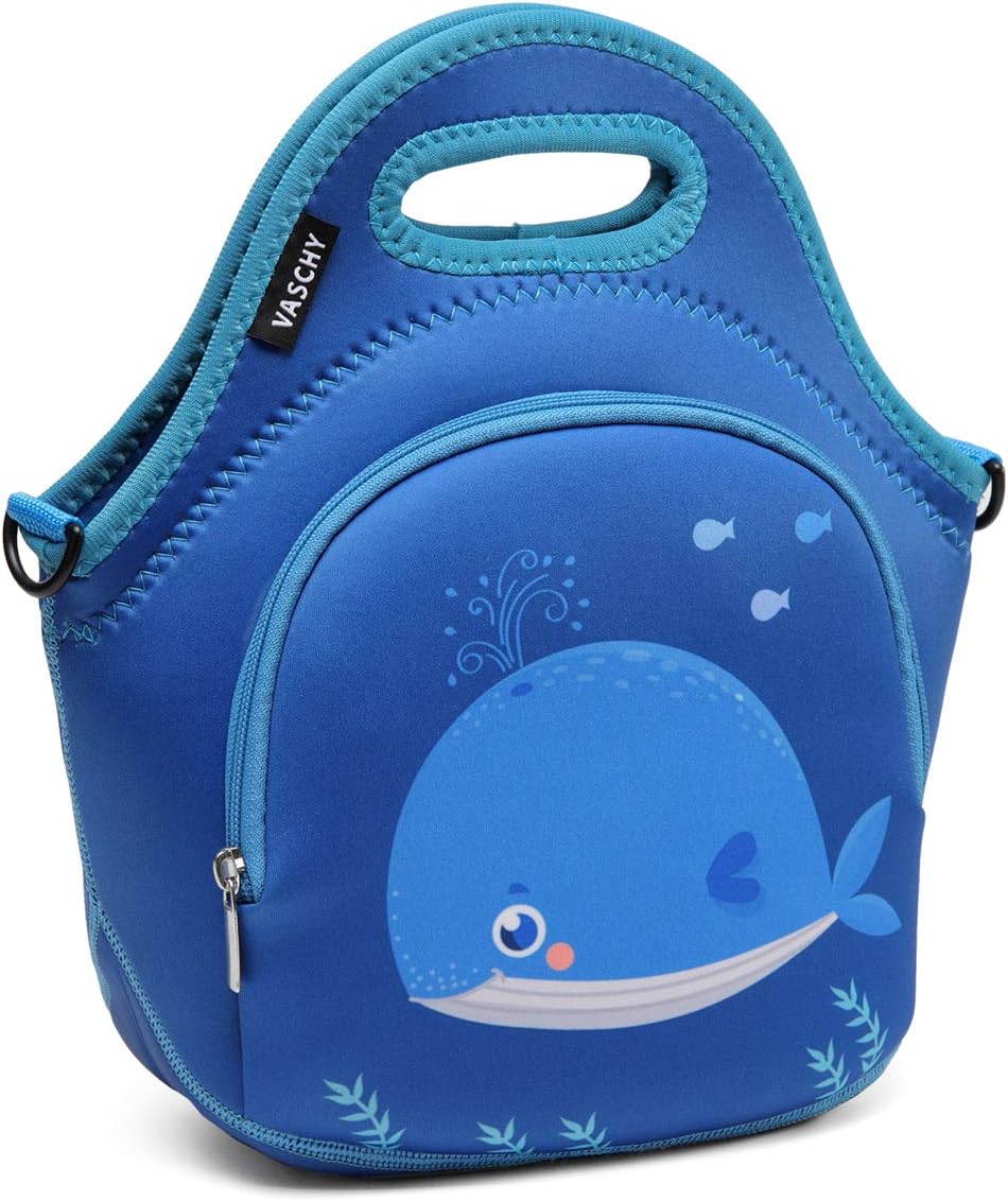 VASCHY Lunch Bag for Kids, Insulated Neoprene Lightweight Lunch Box Bag for Children Boys and Girls School Daycare Kindergarten Dinosaur