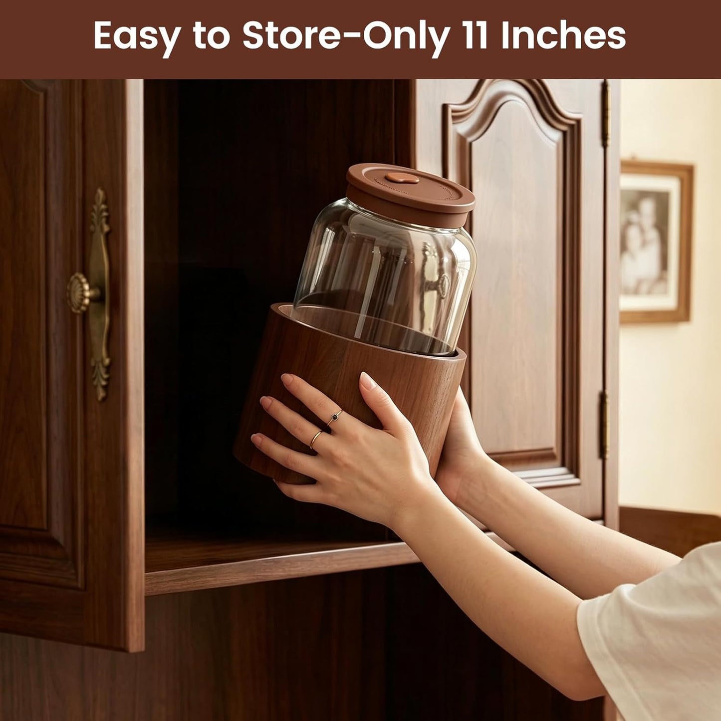2 PCS 1 Gallon Glass Drink Dispenser for Parties, Beverage Dispenser with Wooden Stand, Silicone Lid and Stainless Steel Spigot, Ideal for Lemonade, Juice, Sun Tea, and Party Drinks