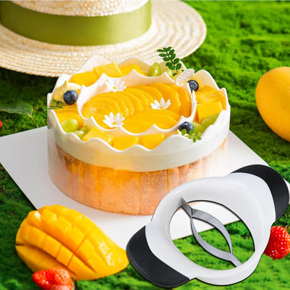 Mango Slicer,Mango Splitter, Peeler & Pit Remover Tool - Mango Cutter with Stainless Steel Microblades - Dishwasher-Safe Fruit Slicer (White)