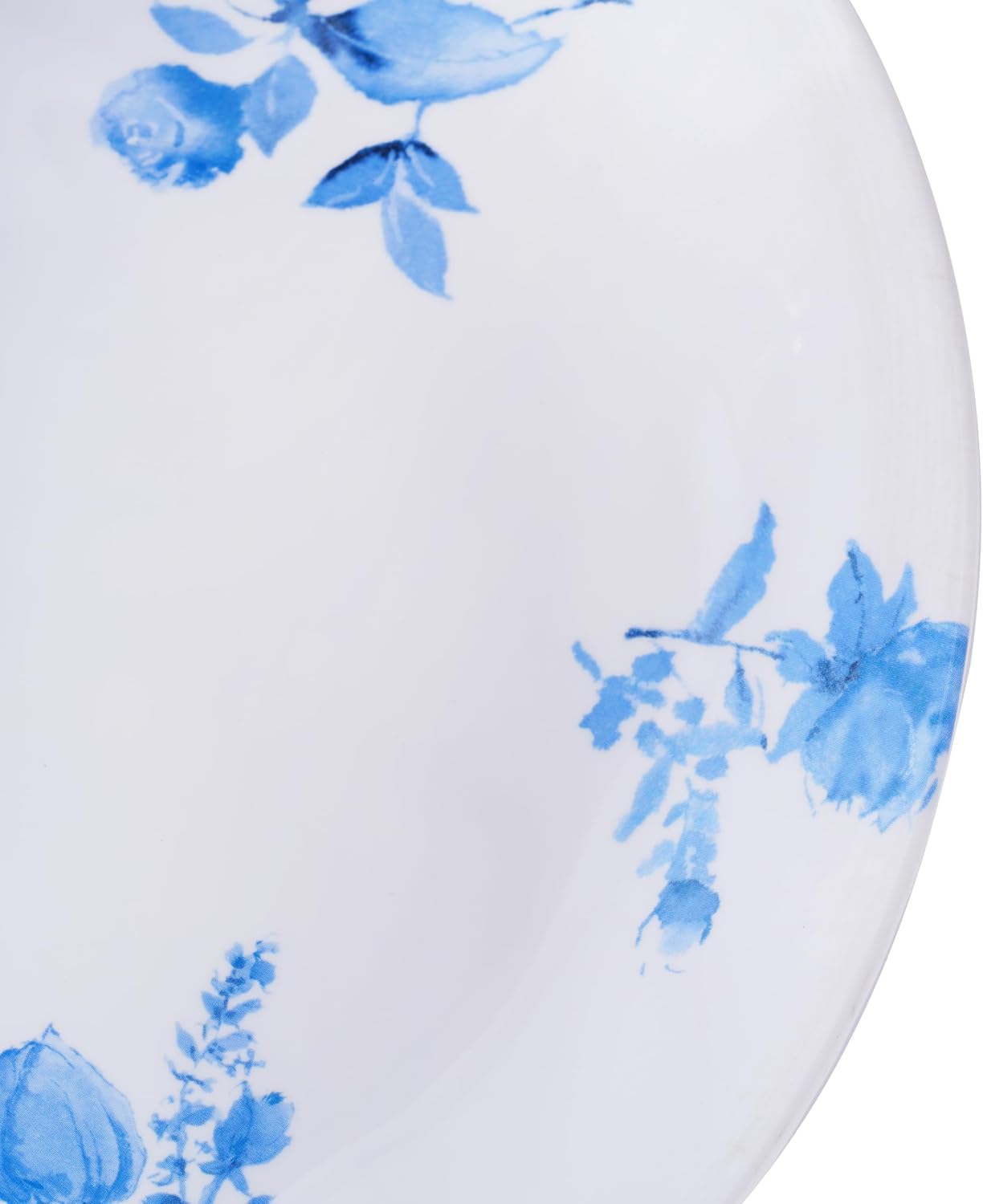 Cottage Blue 12.9'' x 6.9'' Serving Platter, Durable, Shatter-Resistant, and Dishwasher Safe Melamine Platter for Appetizers, Main Courses, Desserts, or Cheeses - White
