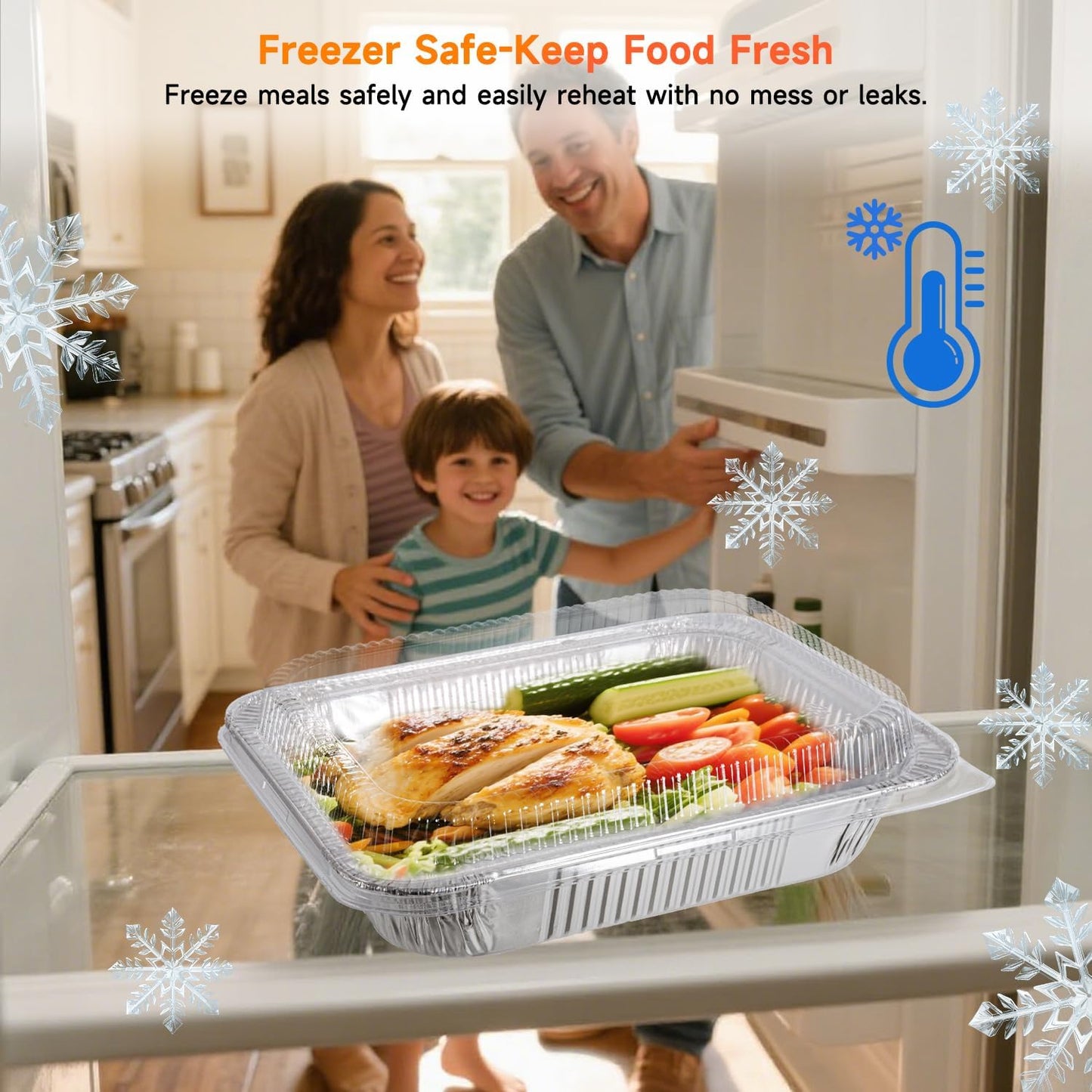 Aluminum Pans with Clear Lids 9x13-10 Pack Aluminum Foil Pans, Heavy Duty Disposable Pans for Cooking, Baking, Meal Prep, Parties & Food Storage
