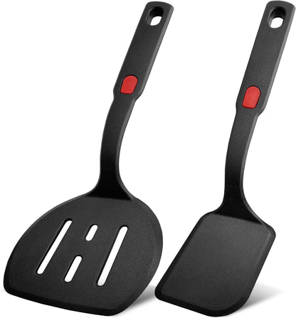 Heat Resistant Silicone Cooking Spatula and Spoon Set | BPA Free, For Nonstick Cookware, Large Cooking Utensils, For Serving, Mixing, Scraping, Dishwasher Safe