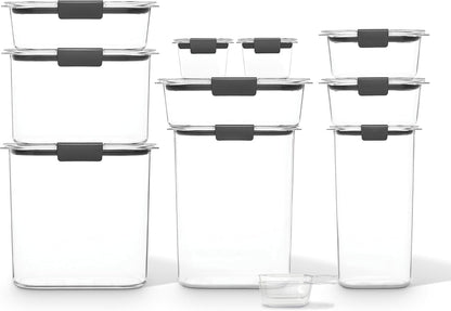 Rubbermaid Brilliance Pantry 10 Piece Set, Clear and Airtight Food and Pantry Storage Containers