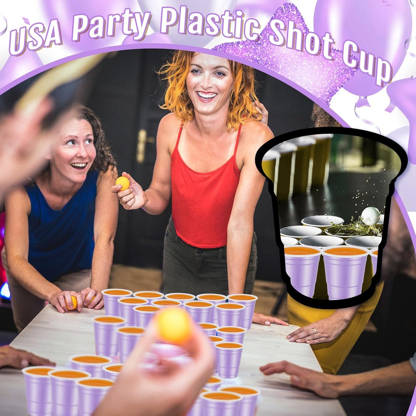 Roshtia 100 Pack 2 oz Plastic Shot Cups, Mini Disposable Shot Glasses 2 oz Wedding Party Cups for Bridal Shower Wedding Party, Beer Taste Serving, Snacks(Black, Gold)