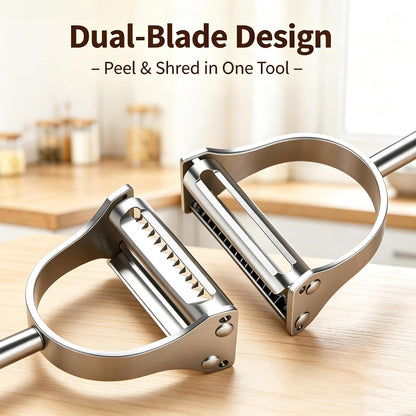 2 in 1 Julienne Vegetable Peeler, Stainless Steel Slicer Tool