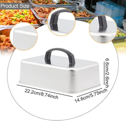 Grill Lid Steaming Food Cover Cooking Dome Rectangular Grilling Dome Burger Cover for Commercial BBQ Flat Top Griddle Patties, 22.2x14.6x6.6cm
