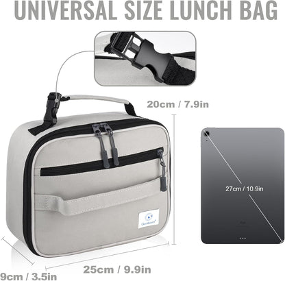 Genteen Lunch Box Kids, Insulated Lunch Bag Kids Boys Girls Back to School, Soft Lunch Box for Men Reusable Lunchbox for Office,Outdoor,School (Black)