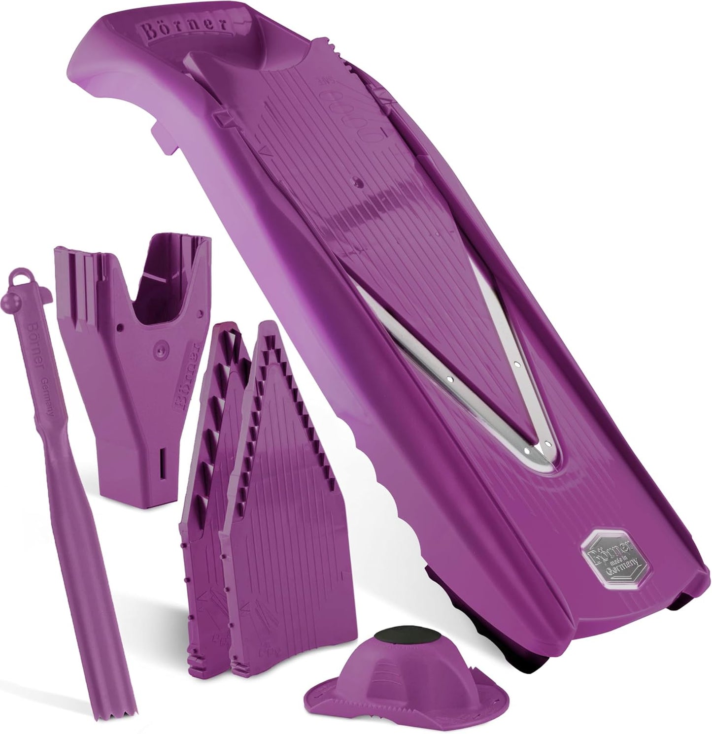 Börner Mandoline Slicer V5 (Basic Set) • Vegetable V-Slicer for Slices in 4 Thickness Settings • Stainless Steel V-Blade • Adjustable Kitchen Slicer for Vegetables & Fruits • Color: Green