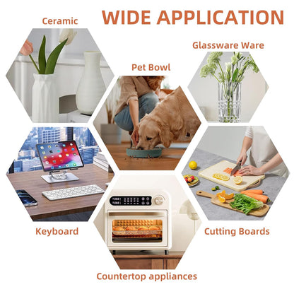 NICENEEDED Non-Slip Cutting Board Mat, Non Absorbent Safety Mat Under Kitchen Cutting Boards, Clear flexible Cutting Board Mat for Home Cooks and Chefs, Dishwasher Safe