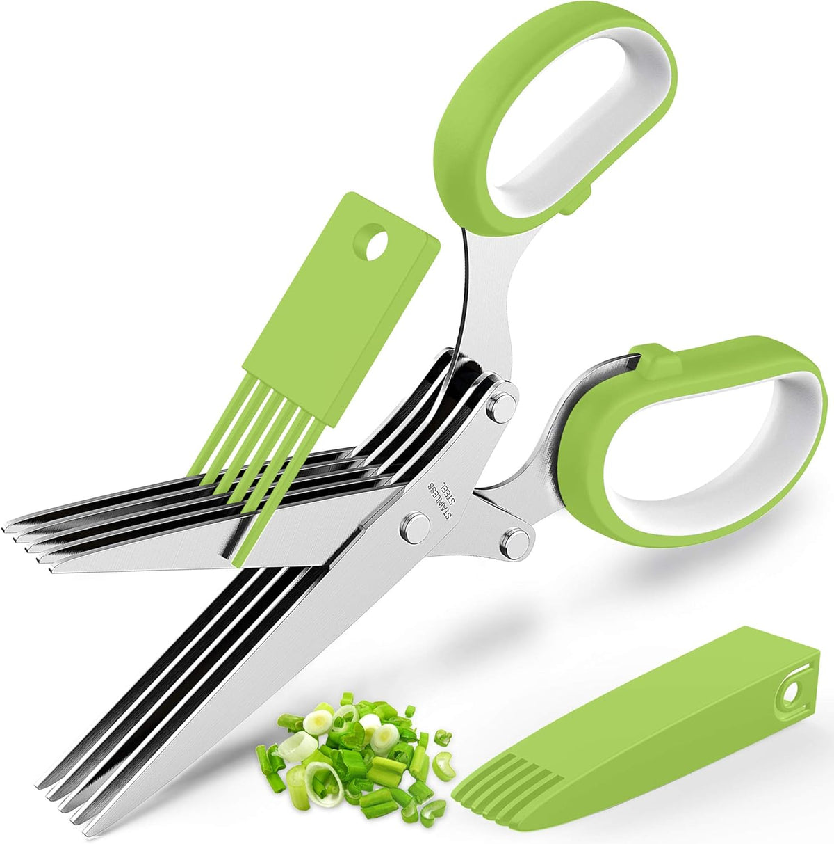 Herb Scissors with 5 Blades and Cover, New Kitchen Gadget 2026