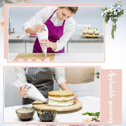Nuogo 4 Pack 24 Inch Reusable Piping Bags, Canvas Plastic Coated