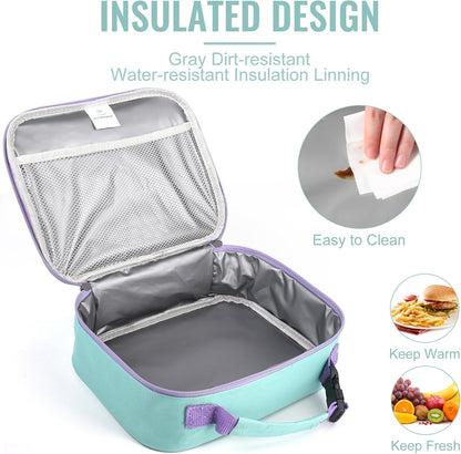 Genteen Lunch Box Kids, Insulated Lunch Bag Kids Boys Girls Back to School, Soft Lunch Box for Men Reusable Lunchbox for Office,Outdoor,School (Black)